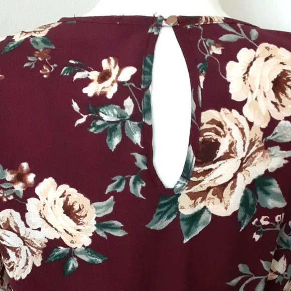 Miami Long Maxi Dress Romper Burgundy Size Large - Picture 9 of 10